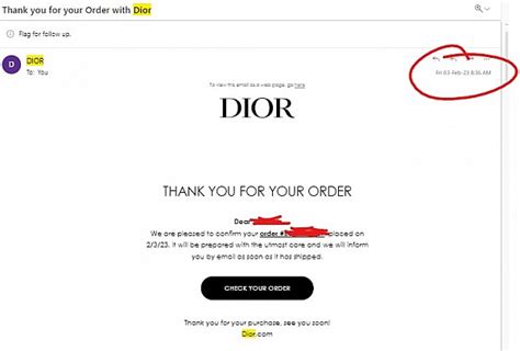 Dior order delivery time